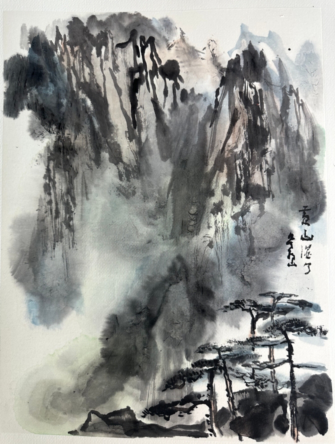 Painting <em>Huangshan Shi Le</em> (<em>The Wet Huangshan Mountain</em>) by Wu Weishan Photos: Courtesy of National Art Museum of China